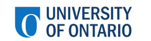 "University of Ontario logo with bold blue letter O"